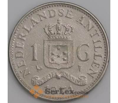 Нидерландские Антиллы монета 1 гульден 1971 КМ12 VF арт. 47604