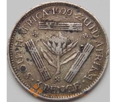 Монета Южная Африка ЮАР 3 пенса 1929 КМ15.1 F  арт. 7916