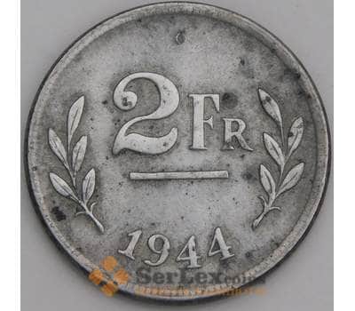 Бельгия 2 франка 1944 КМ133 XF арт. 46667