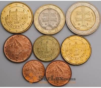 Словакия набор Евро 1 цент - 2 евро 2009, 2010 (8 шт) AU-UNC арт. 46740