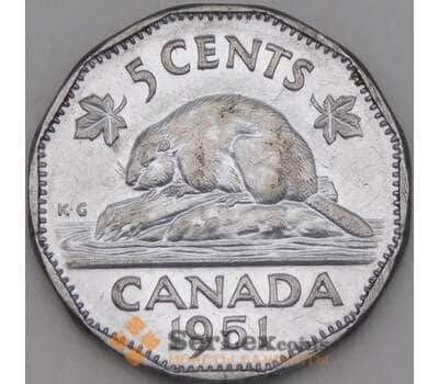 Монета Канада 5 центов 1951 КМ42а XF арт. 22028
