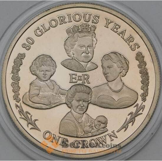 Гибралтар 1 крона 2006 КМ1280 Proof 80 лет Елизавета II. Четыре портрета арт. 38505