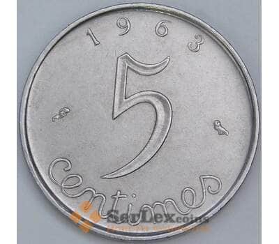 Франция 5 сантимов 1963 КМ927 UNC  арт. 57381