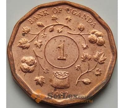 Монета Уганда 1 шиллинг 1987 КМ27 aUNC арт. 7671