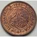 Монета Южная Африка ЮАР 1/4 пенни 1960 КМ44 AU арт. 7676