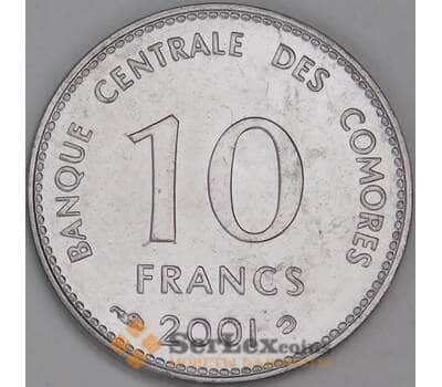Коморские острова 10 франков 2001 КМ19 UNC арт. 54074