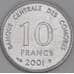 Коморские острова 10 франков 2001 КМ19 UNC арт. 54074