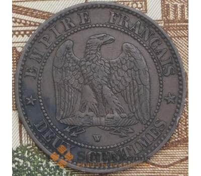 Монета Франция 2 сантима 1855 W КМ776 XF арт. 40032