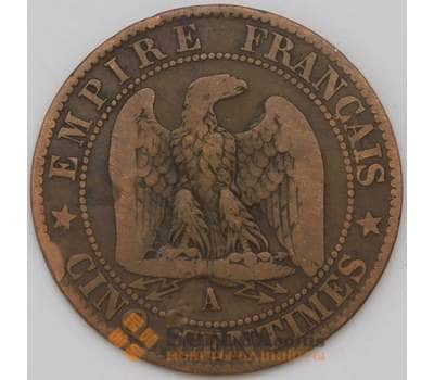 Монета Франция 5 сантимов 1862 А КМ797 F арт. 22738