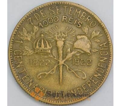 Бразилия 1000 реалов 1922 КМ522 VF 100 лет независимости Бразилии арт. 56588