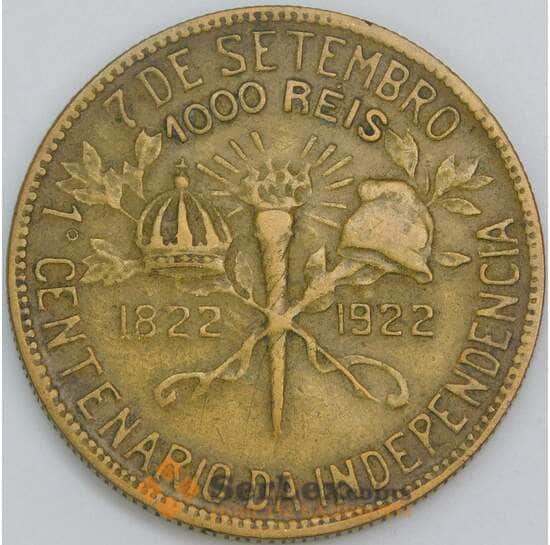 Бразилия 1000 реалов 1922 КМ522 VF 100 лет независимости Бразилии арт. 56588 Бразилия 1000 реалов 1922 КМ522 VF 100 лет независимости Бразилии арт. 56588