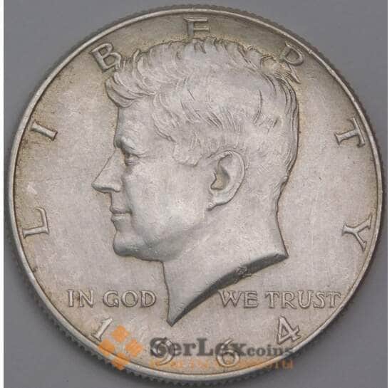 США монета 1/2 доллара 1964 D KM202 XF- Кеннеди арт. 43119
