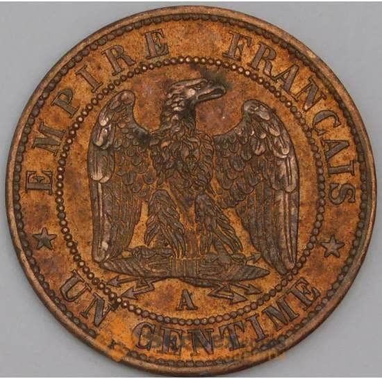 Франция монета 1 сантим 1862 А КМ795 aUNC арт. 44711