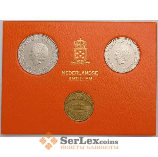 Нидерландские Антиллы набор монет 1 и 2,5 гульдена +жетон 1980 BU арт. 42928