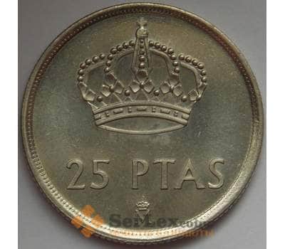 Монета Испания 25 песет 1982 КМ824 UNC Хуан Карлос I (J05.19) арт. 17056
