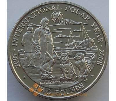 Монета Южная Джорджия и Южные Сэндвичевы острова 2 фунта 2007 BU Полярный год арт. 13664