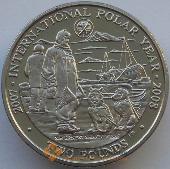 Южная Джорджия и Южные Сэндвичевы острова 2 фунта 2007 BU Полярный год арт. 13664 Южная Джорджия и Южные Сэндвичевы острова 2 фунта 2007 BU Полярный год арт. 13664