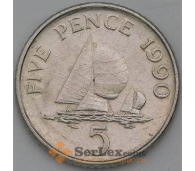 Монета Гернси 5 пенсов 1990 КМ42.2 AU арт. 38458