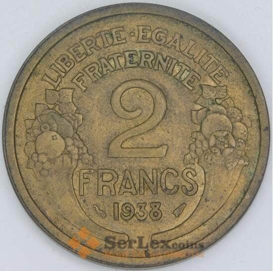 Франция 2 франка 1938 КМ886 XF арт. 56942