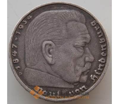 Монета Германия 5 рейхсмарок 1936 D КМ94 XF арт. 13462