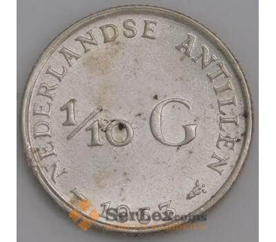 Нидерландские Антиллы 1/10 гульдена 1963 КМ3 aUNC арт. 46218