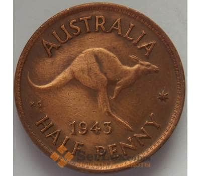Монета Австралия 1/2 пенни 1943 КМ41 VF Кенгуру (J05.19) арт. 17156
