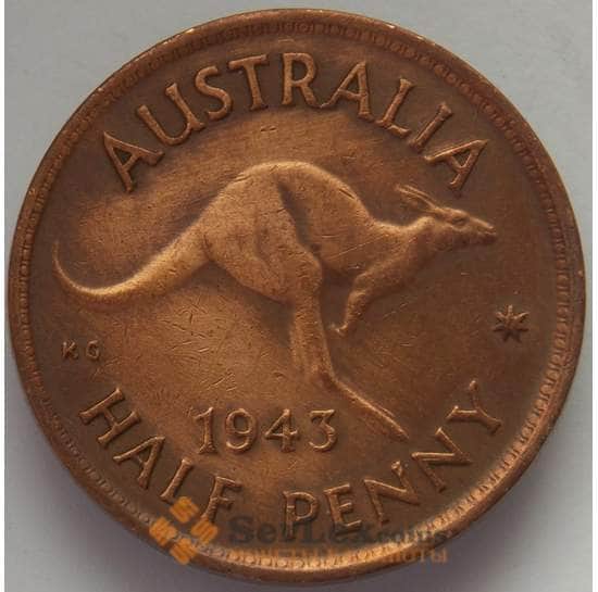 Австралия 1/2 пенни 1943 КМ41 VF Кенгуру (J05.19) арт. 17156