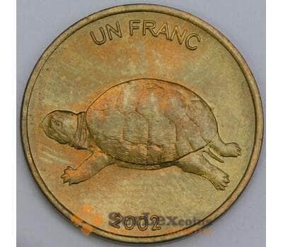Конго 1 франк 2002 КМ81 UNC Черепаха арт. 55165