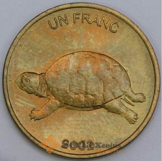 Конго 1 франк 2002 КМ81 UNC Черепаха арт. 55165