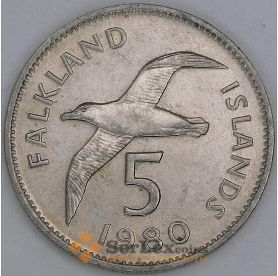 Фолклендские острова 5 пенсов 1980 КМ4.1 XF  арт. 56249