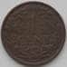 Монета Нидерланды 1 цент 1941 КМ152 XF (J05.19) арт. 17613