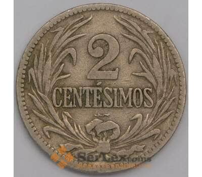 Монета Уругвай 2 сентесимо 1924 КМ20 F арт. 40687