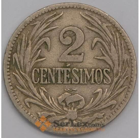 Уругвай 2 сентесимо 1924 КМ20 F арт. 40687