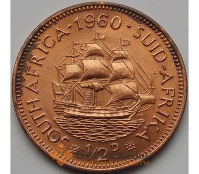Монета Южная Африка ЮАР 1/2 пенни 1960 КМ45 aUNC арт. 7685