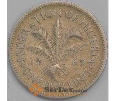 Монета Нигерия 1 шиллинг 1959-1962 КМ5 VF арт. 7674