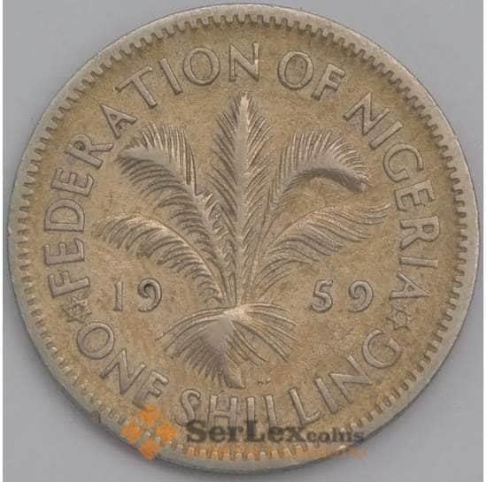 Нигерия монета 1 шиллинг 1959 КМ5 VF арт. 7674
