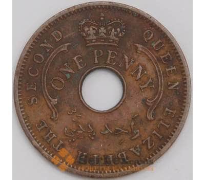 Монета Нигерия 1 пенни 1959 КМ2 VF арт. 7677