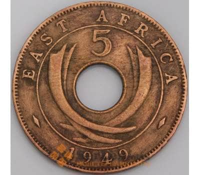 Британская Восточная Африка 5 центов 1949 КМ33 XF арт. 45883