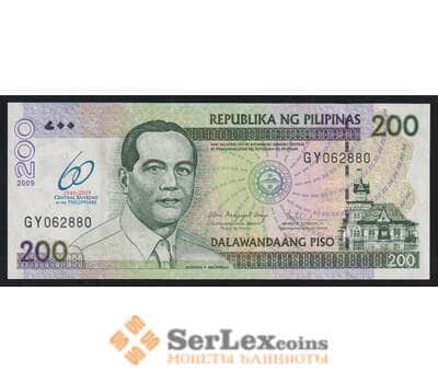 Филиппины 200 песо 2009 Р203а UNC 60 лет Центральному Банку арт. 51959