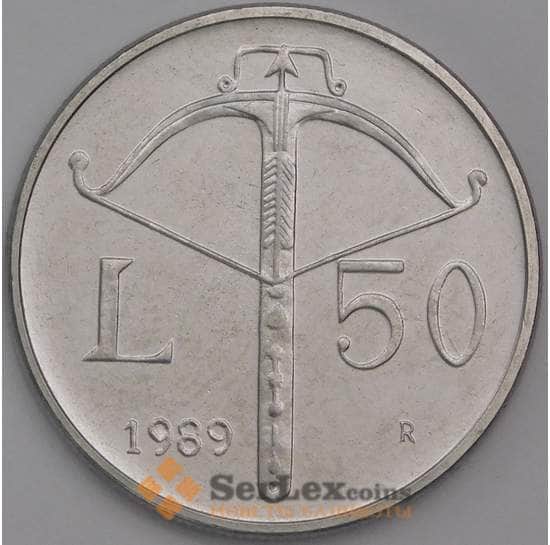 Сан-Марино монета 50 лир 1989 КМ236 UNC Шестнадцать веков истории арт. 42310