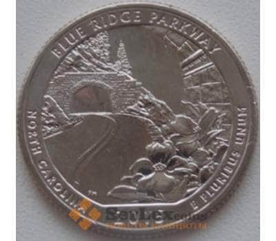 Монета США 25 центов 2015 28 парк  Автомагистраль Блу Ридж S арт. С00170