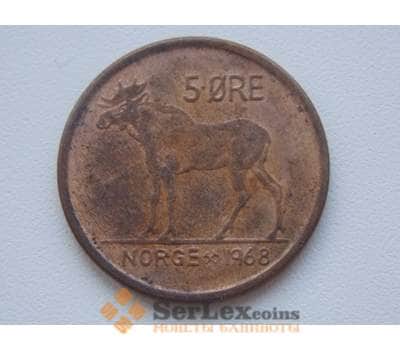 Монета Норвегия 5 эре 1968 КМ405 Фауна арт. С00441