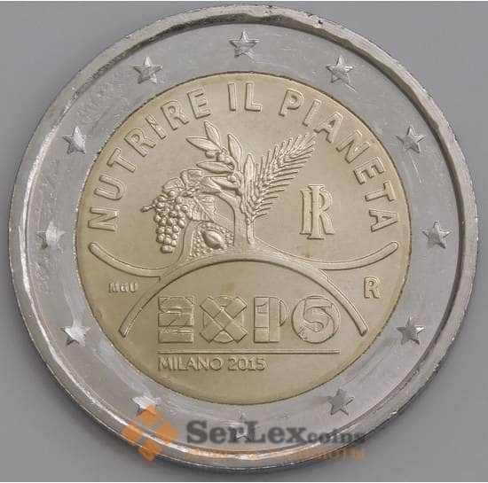 Италия монета 2 евро 2015 КМ380 UNC EXPO Милан арт. С00509