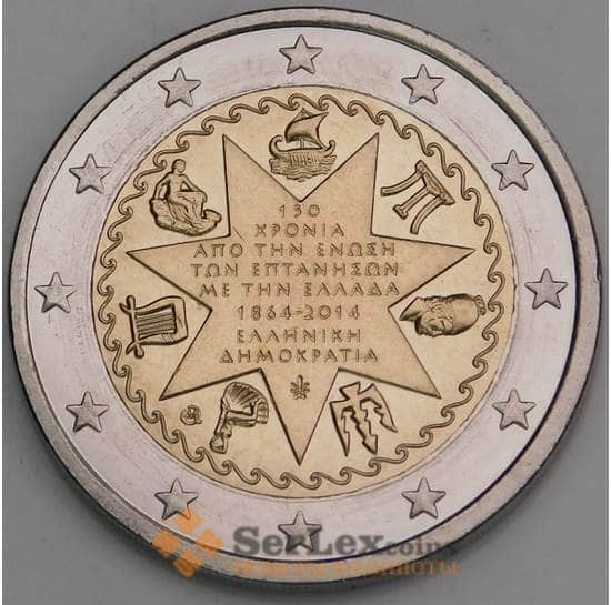 Греция 2 евро 2014 Ионические острова КМ260 UNC арт. С00512
