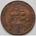 Монета Южная Африка ЮАР 1 пенни 1937-1947 КМ25 VF арт. С00791