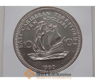 Монета Восточно-Карибские острова 10 долларов 1980 КМ8 Корабль арт. С00794