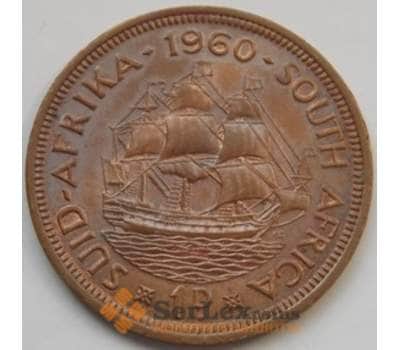 Монета Южная Африка 1 пенни 1953-1960 КМ46 Корабль AU арт. С00831