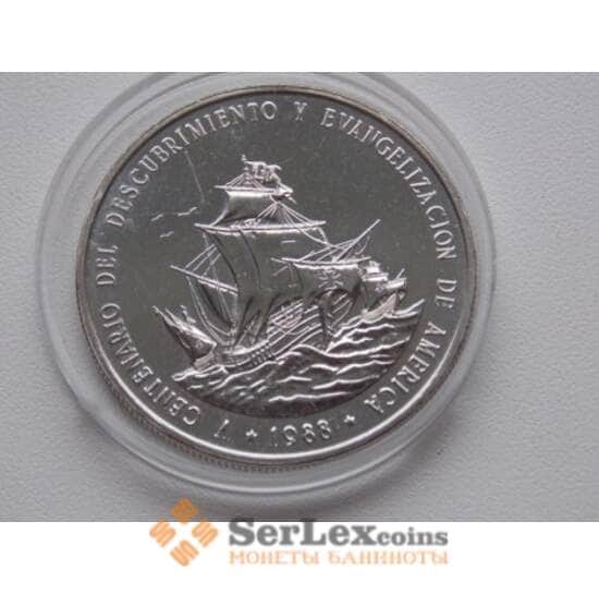 Доминиканская республика 1 песо 1988 КМ66 Корабль арт. С00833