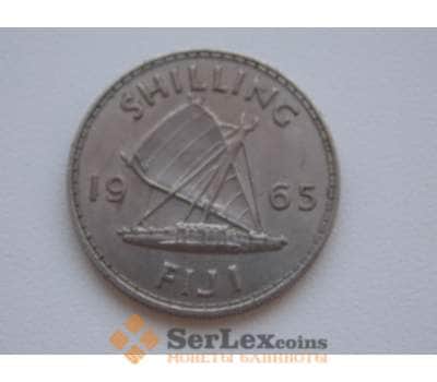 Монета Фиджи 1 шиллинг 1965 КМ23 Корабль арт. С00859