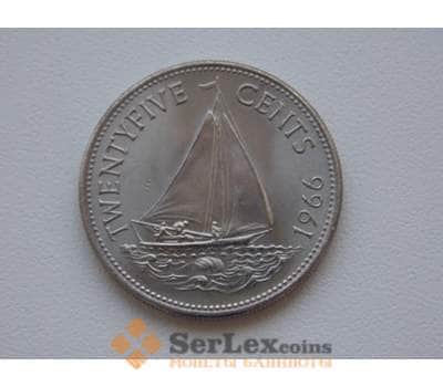 Монета Багамские о-ва 25 центов 1966 КМ6 Корабль арт. С00871